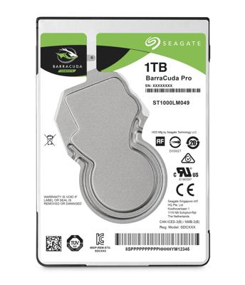 Seagate BarraCuda interne harde schijf 1 TB 7200 RPM 128 MB 2.5" SATA III (ST1000LM049)