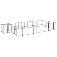 Hondenkennel 22,99 m² staal zwart - thumbnail