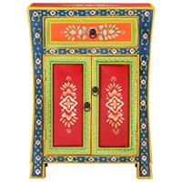 Dressoir handgeschilderd 54x30x74 cm massief mangohout - thumbnail