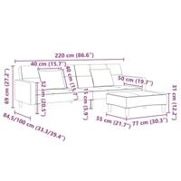 Slaapbank 2-zits met voetenbank stof donkergrijs - thumbnail