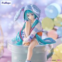 Hatsune Miku Noodle Stopper PVC Statue Hatsune Miku Rabbit Ear Hood Pajama Blue Color Ver. 14 cm - thumbnail