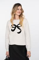 Geisha Sweat With Bow 52587-24 Sweater 715 Beige Melange / Black - thumbnail
