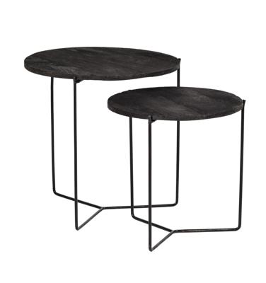 Brix Bijzettafel Mason Set van 2 stuks - Zwart - Rond Brix Bijzettafel Mason Set van 2 stuks - Zwart - Rond