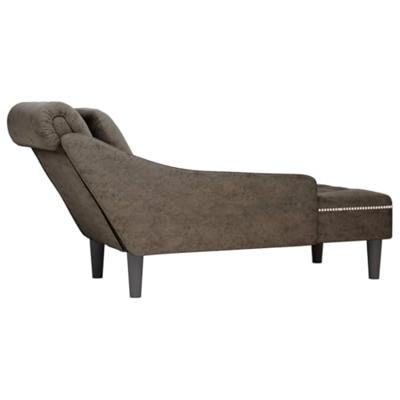 Chaise longue kussen en rechterarmleuning kunstleer donkergrijs Chaise longue kussen en rechterarmleuning kunstleer donkergrijs