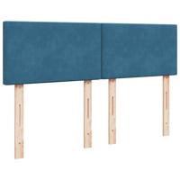 Boxspring met matras fluweel donkerblauw 140x190 cm - thumbnail