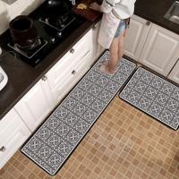 Geometrische Lattice tapijt keuken Bad Antiskid mat grootte: 40x60cm + 40x120cm (geometrisch grijs) - thumbnail