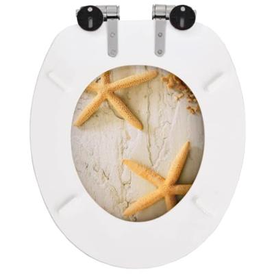 VidaXL Toiletbril met soft-close deksel zeester mdf