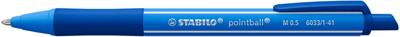 Balpen stabilo pointball colorful blauw | 10 stuks