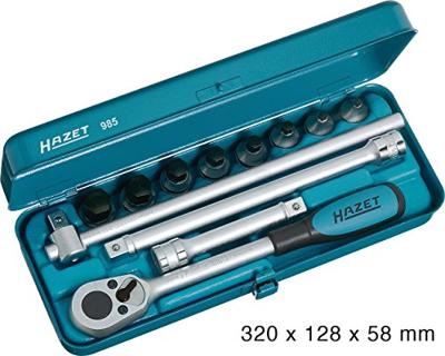 HAZET Dopsleutelbitset 985 · 1/2 inch (12,5 mm) vierkant hol · Binnen-zeskant-profiel · 12-delig · 5 · 6 · 8 · 10 · 12 · 14 · 17 · 19 HAZET Dopsleutelbitset 985 · 1/2 inch (12,5 mm) vierkant hol · Binnen-zeskant-profiel · 12-delig · 5 · 6 · 8 · 10 · 12 · 14 · 17 · 19