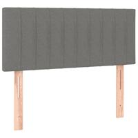 Boxspring met matras stof donkergrijs 90x190 cm - thumbnail