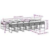 13-delige Tuinset met kussens poly rattan zwart - thumbnail