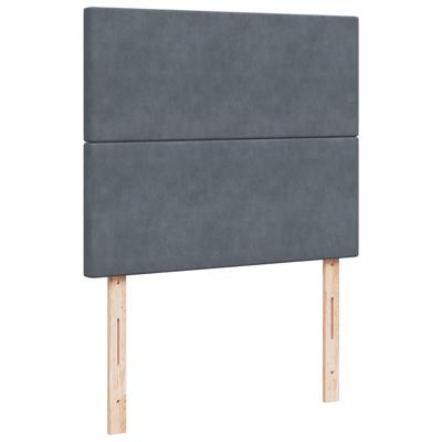 Boxspring met matras fluweel donkergrijs 120x190 cm - thumbnail