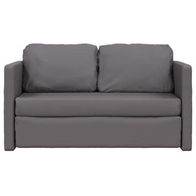 Slaapbank vloermodel 2-in-1 112x174x55 cm kunstleer grijs