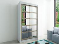 Kast ROMELU 2 schuifdeuren 100 cm wit/sonoma - thumbnail