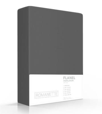 Romanette Romanette flanel hoeslaken Antraciet 140x200