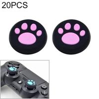 20 stuks Cute Cat Paw siliconen beschermhoes voor PS4 / PS3 / PS2 / XBOX360 / XBOXONE / WIIU Gamepad Joystick (roze) - thumbnail