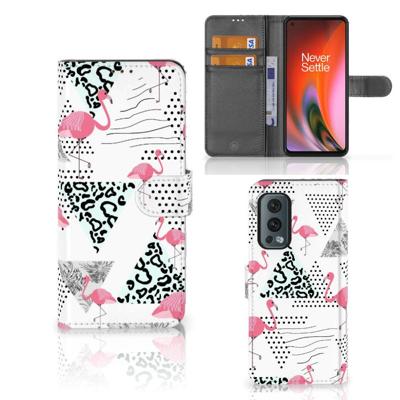 OnePlus Nord 2 5G | Telefoonhoesje | Met pasjeshouder | Flamingo Triangle