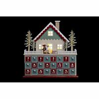 Adventkalender DKD Home Decor Hout Huis (32 x 8 x 33 cm) (2 Stuks) - thumbnail