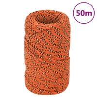 VidaXL Boottouw 2 mm 50 m polypropyleen oranje - thumbnail