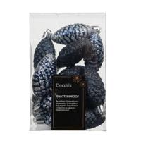 Dennenappel kunststof L9b5h14 cm blauw 12 st Shatterproof Decoris - Decoris - thumbnail