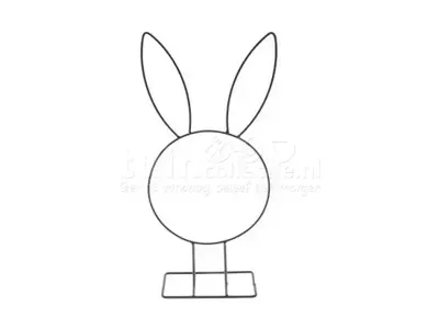 Paasdecoratie Haas Metaal Zwart 48cm