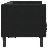 Tweezitsbank Chesterfield-stijl en bolsters fluweel zwart - thumbnail