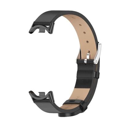 PU leren bandje - Zwart met zwarte aansluiting - Xiaomi Smart Band 8 & 9 PU leren bandje - Zwart met zwarte aansluiting - Xiaomi Smart Band 8 & 9
