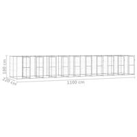Hondenkennel 24,2 m² gegalvaniseerd staal - thumbnail