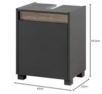 Schildmeyer Onderkast wastafel Cosmo (Antraciet, Breite 41,8 cm) - thumbnail