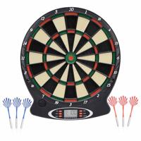 Dartbord elektrisch met darts polypropeen zwart - thumbnail