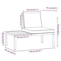 Tuinbank met kussens aluminium zwart - thumbnail