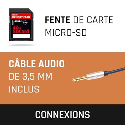 Lenco bmc-090bk bluetooth karaoke microfoon met speaker en verlichting zwart - thumbnail