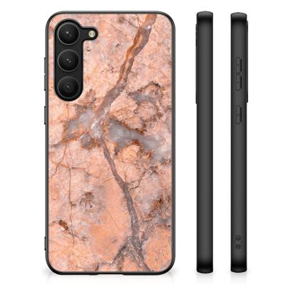 Samsung Galaxy S23 Plus Marmeren Print Telefoonhoesje Marmer Oranje