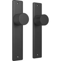 Mat Zwart Deurbeslag met Gekartelde Draaiknop - Moderne Deurklink - thumbnail