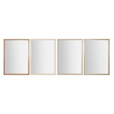 Wandspiegel Home ESPRIT Wit Bruin Beige Grijs 66 x 2 x 92 cm (4 Stuks) Wandspiegel Home ESPRIT Wit Bruin Beige Grijs 66 x 2 x 92 cm (4 Stuks)