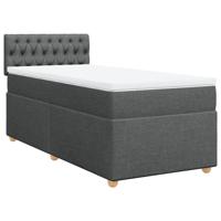 Boxspring met matras stof donkergrijs 90x190 cm - thumbnail