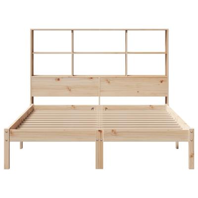 Bed met boekenkast zonder matras massief grenenhout 140x190 cm - thumbnail
