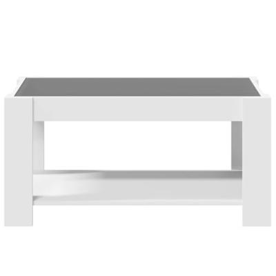 Salontafel met LED 93x53x45 cm bewerkt hout wit Salontafel met LED 93x53x45 cm bewerkt hout wit