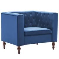 vidaXL Fauteuil fluweel blauw - thumbnail