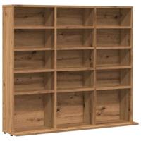 Cd-kast 100x23x89,5 cm bewerkt hout artisanaal eikenkleurig - thumbnail
