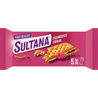 Sultana Fruitbiscuit Framboos Smaak 5 Stuks 218 g bij Jumbo - thumbnail