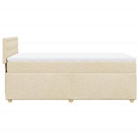 Boxspring met matras stof crèmekleurig 90x200 cm - thumbnail