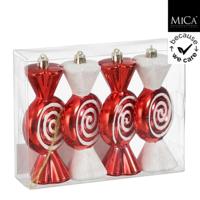 Mica Decorations Snoep Hangers 12.5x6x4.5 cm 4 Stuks Rood/Wit - thumbnail