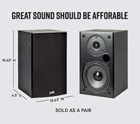 Polk T15 Boekenplankluidsprekers voor Home Cinema en Muziek, Set van 2, Stereoluidsprekers voor de Boekenplank, Ondersteunt Dolby, Speakers met 100 Watt, Klassieke look, Muurbevestiging Mogelijk - thumbnail