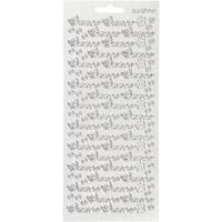 Creativ Company Stickers, onnea, vel 10x23 cm, zilver, 1 vel - thumbnail