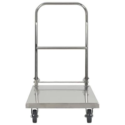 VidaXL Platformwagen 82x53x86 cm roestvrij staal zilverkleurig VidaXL Platformwagen 82x53x86 cm roestvrij staal zilverkleurig