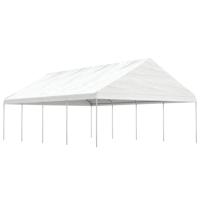 Prieel met dak 8,92x5,88x3,75 m polyetheen wit - thumbnail