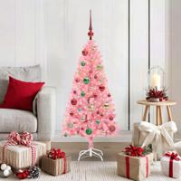 VidaXL Kerstboom met 150 led met standaard roze 120 cm pvc - thumbnail