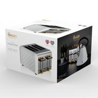 Swan Gatsby Lijn 4-Sneden Broodrooster - Wit/Goud - thumbnail