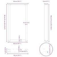 Bartafelpoten 2 st U-vormig 50x(90-91) cm staal zwart - thumbnail